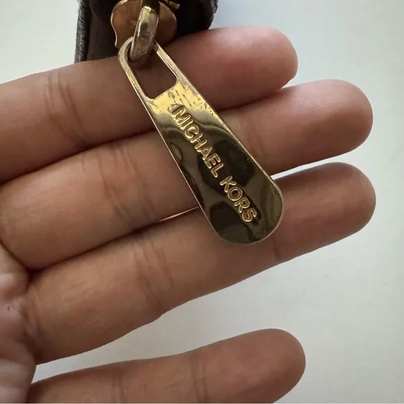 Michael Kors Brown Logo Zip Around Leather Wallet - Picture 5 of 8